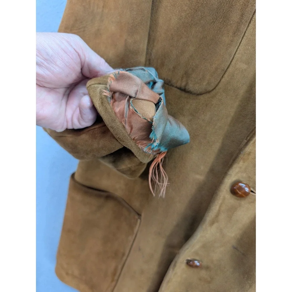 Vintage McGregor Blazer Suede Leather Sport Coat Jacket Men's 38 USA Rodeo Brown